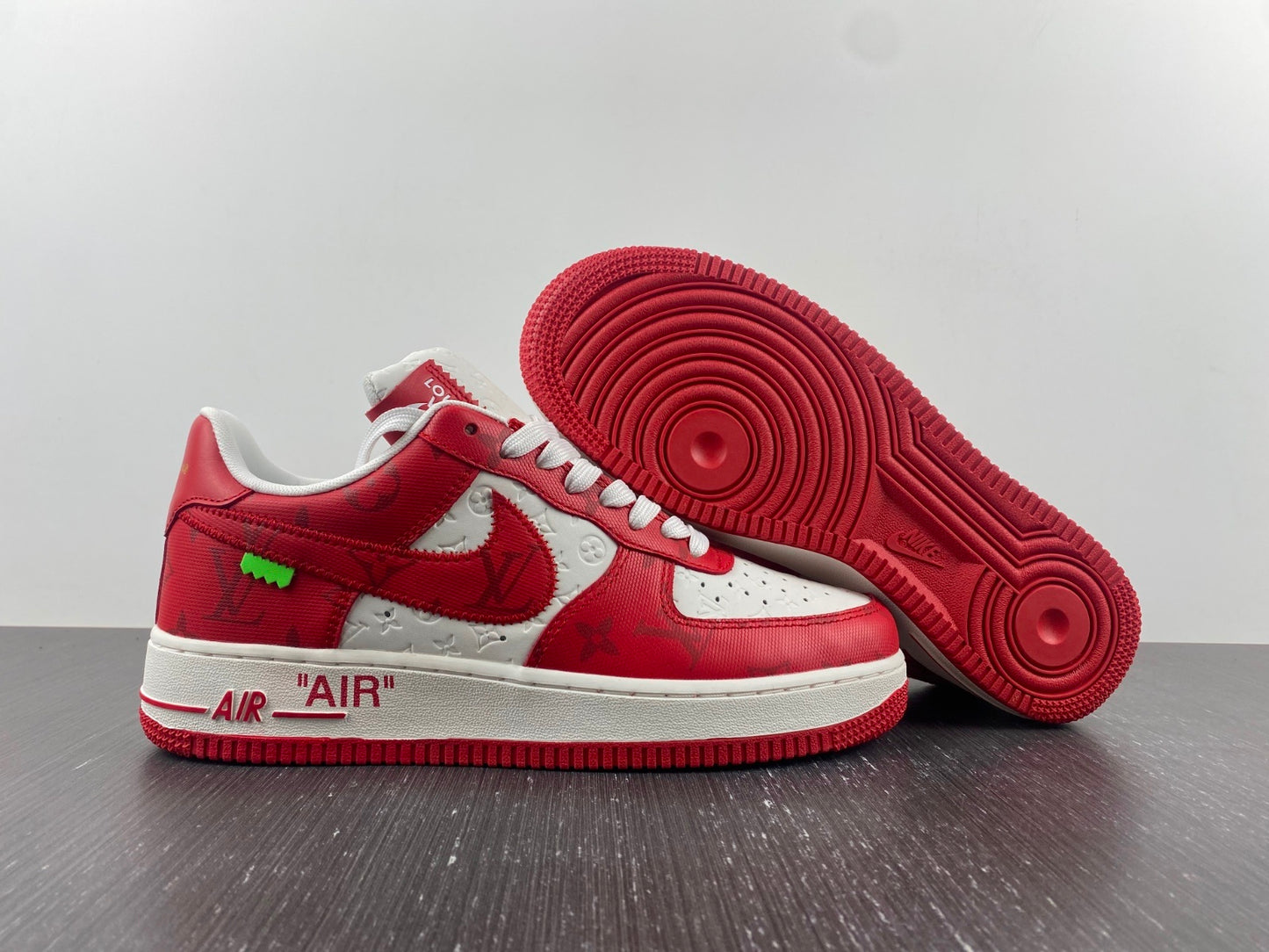 Louis Vuitton Nike Air Force 1 Low By Virgil Abloh White Red