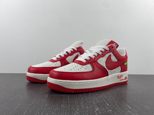 Louis Vuitton Nike Air Force 1 Low By Virgil Abloh White Red