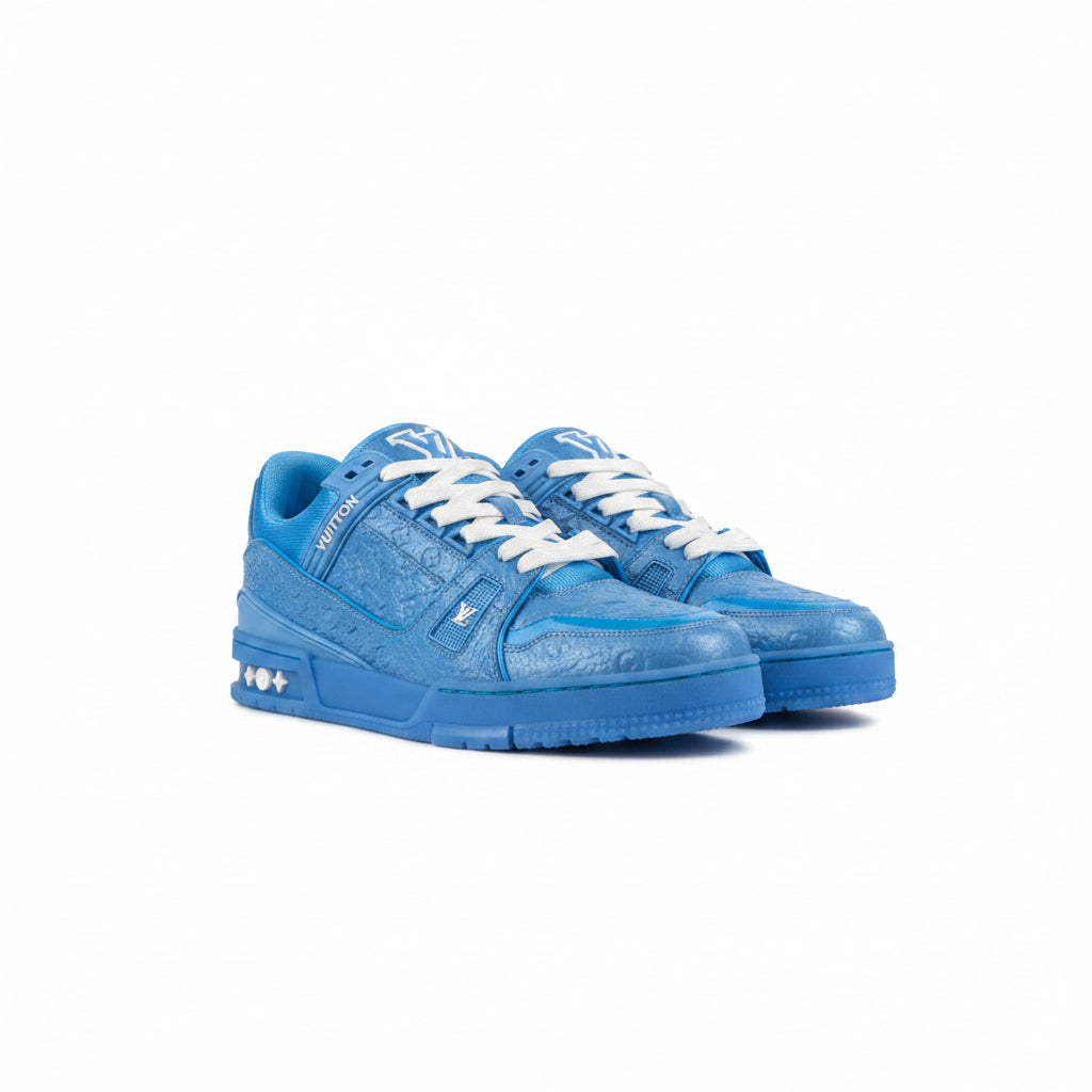 Louis Vuitton Trainer Blue Embossed Monogram