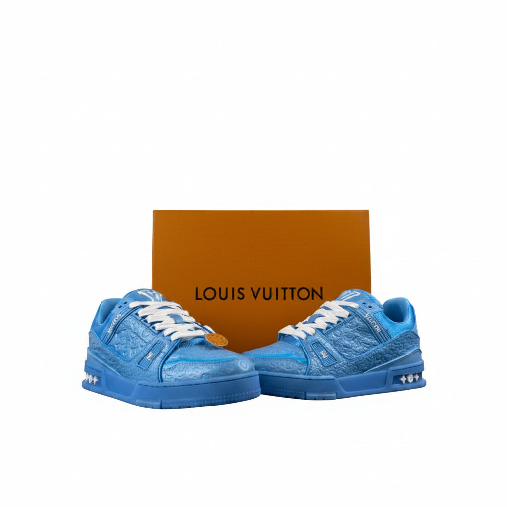 Louis Vuitton Trainer Blue Embossed Monogram